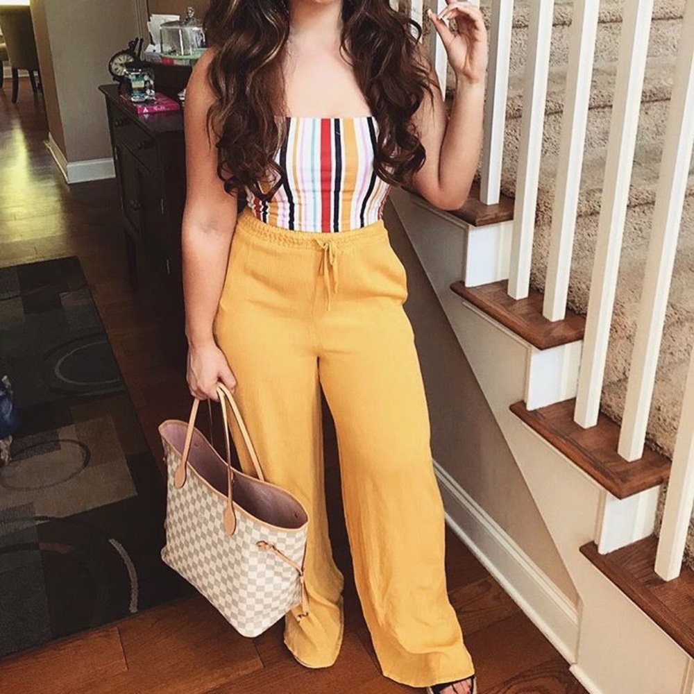 Yellow palazzo pants
